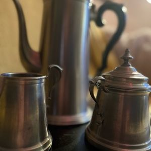 International Silver company pewter serving set.